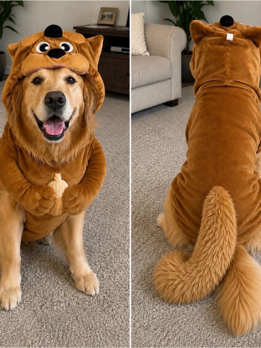 plush squirrel/chipmunk-style dog costume Halloween funny pet Costume SZ LG